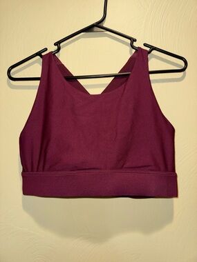 FABLETICS Women’s Scoop-Neck Crop Sports Bra - Burgundy M